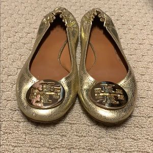 Gold Tory Burch flats